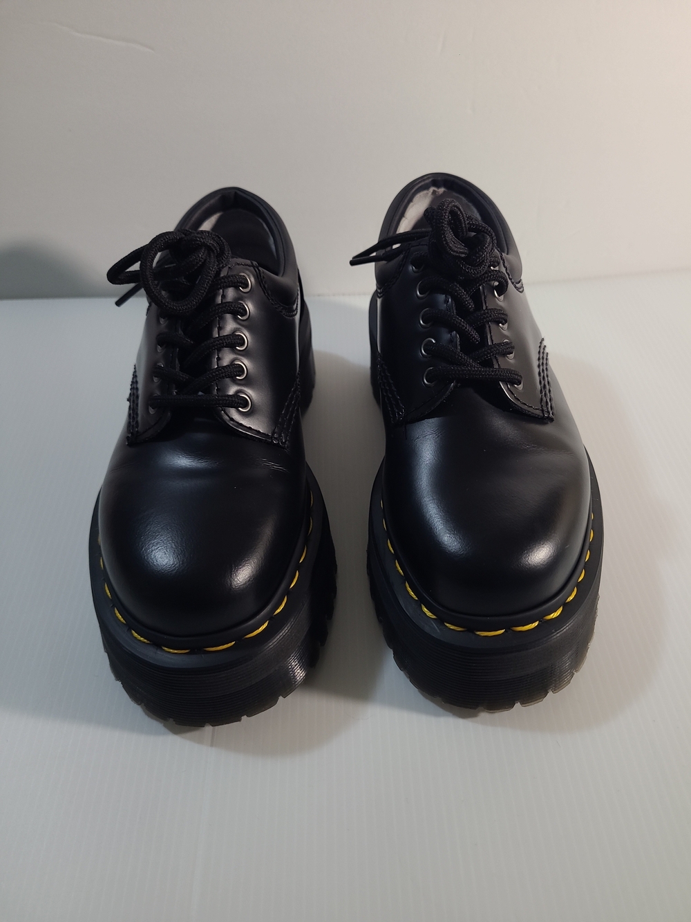 Dr. Martens Black Leather  Sole Platform Lace Up 8053 Quad Size 5 Womens - Picture 12 of 12